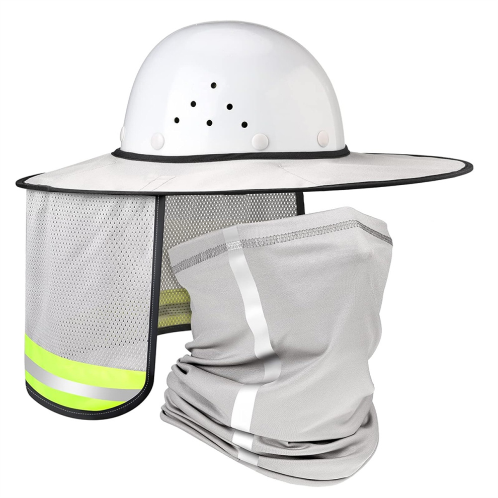 Casque de protection solaire en maille et cache-cou Bandana Foulard B