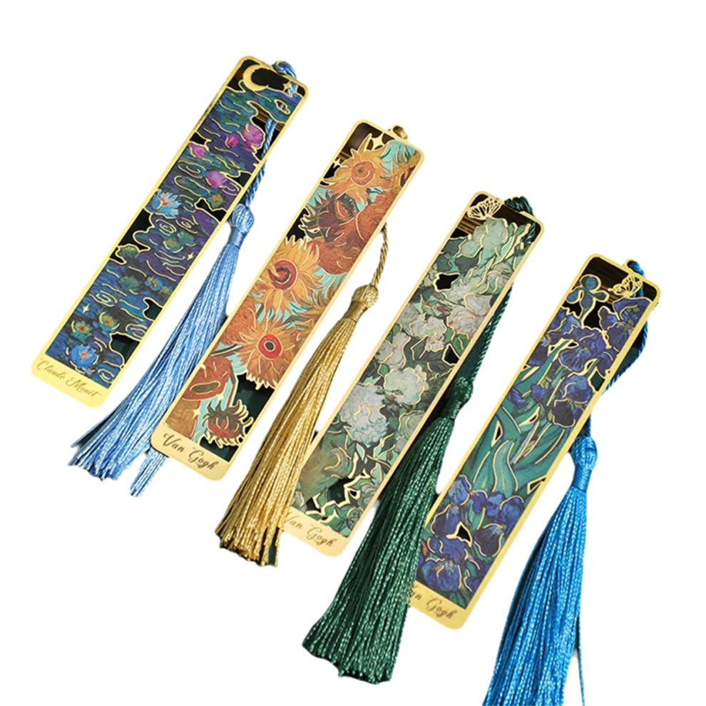 Segnalibro In Metallo Floreale Retrò Da 4 Pezzi Con Nappa Per Gli Amanti Dei Libri