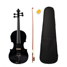 4/4 Full-Size Viool Vioolgeluid en Elektrische Massief Houten Lichaam Ebbenhouten Accessoires Hoge Kwaliteit Zwarte