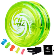 Responsieve Yoyo D1 GHZ, Professionele Looping-Yoyo'S voor Beginners met -Snaren+Handschoenen+Yoyo-Tassen, Groen
