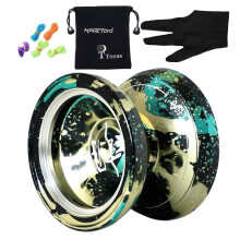 M002 April Niet-Reagerende Yo-Yo Professionele Legering Yoyo Zwart Groen Spalsh Zilver met Tas 5 YoYo Snaren