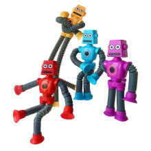 4Pc Telescopische Zuignap Robot Cartoon Puzzel Ouder-Kind Interactief Decompressie met Licht
