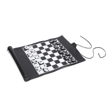Roll Up Backgammon Schaakspel PU Mini Draagbaar Bordspel voor Kinderen Outdoor Familie Tafelspel