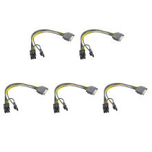 Napájací kábel 15pin SATA samec - 8pin (6+2) PCI-E pre grafickú kartu (1 ks)