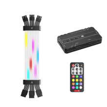 3x8pinový kábel napájania pre grafickú kartu ARGB, čierny