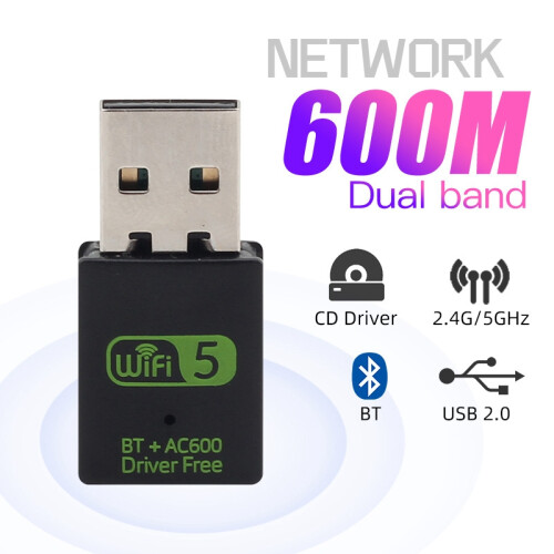 Bezplatný dvojpásmový sieťový adaptér Bluetooth 5.0 2
