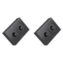 4-portový 3,5 mm stereo audio prepínač pre slúchadlá pre PC, telefón, notebook
