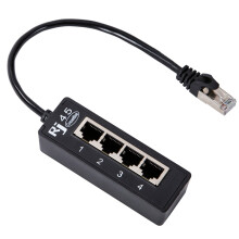 4 v 1 RJ45 LAN konektor Ethernet rozbočovací kábel samec na 4LAN port