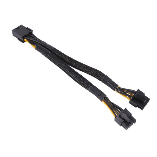 2PCS PCI Express napájací adaptér samica - duálny 2X 8-pinový (6+2) samec 2