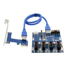 Prídavná karta PCI-E 1 až 4 PCI Express Riser PCIe multiplikátor