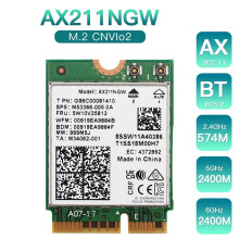 Bezdrôtová sieťová karta AX211NGW WiFi 6E M.2 Key E CNVio2 s dvoma pásmami