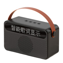 Prenosný Bluetooth reproduktor s textom piesne, čierny