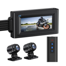 Motocykel 3,16-palcový záznamník jazdy s dvojitým záznamom + WIFI + GPS + 64G