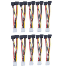 10 ks adaptér pre notebook, 4pinový Molex na 2 sériový SATA napájací kábel