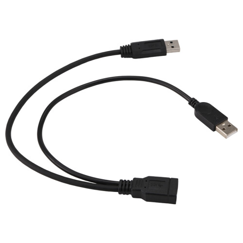 Čierny kábel USB 3.0 samica-samec Y pre 2,5-palcový pevný disk 1