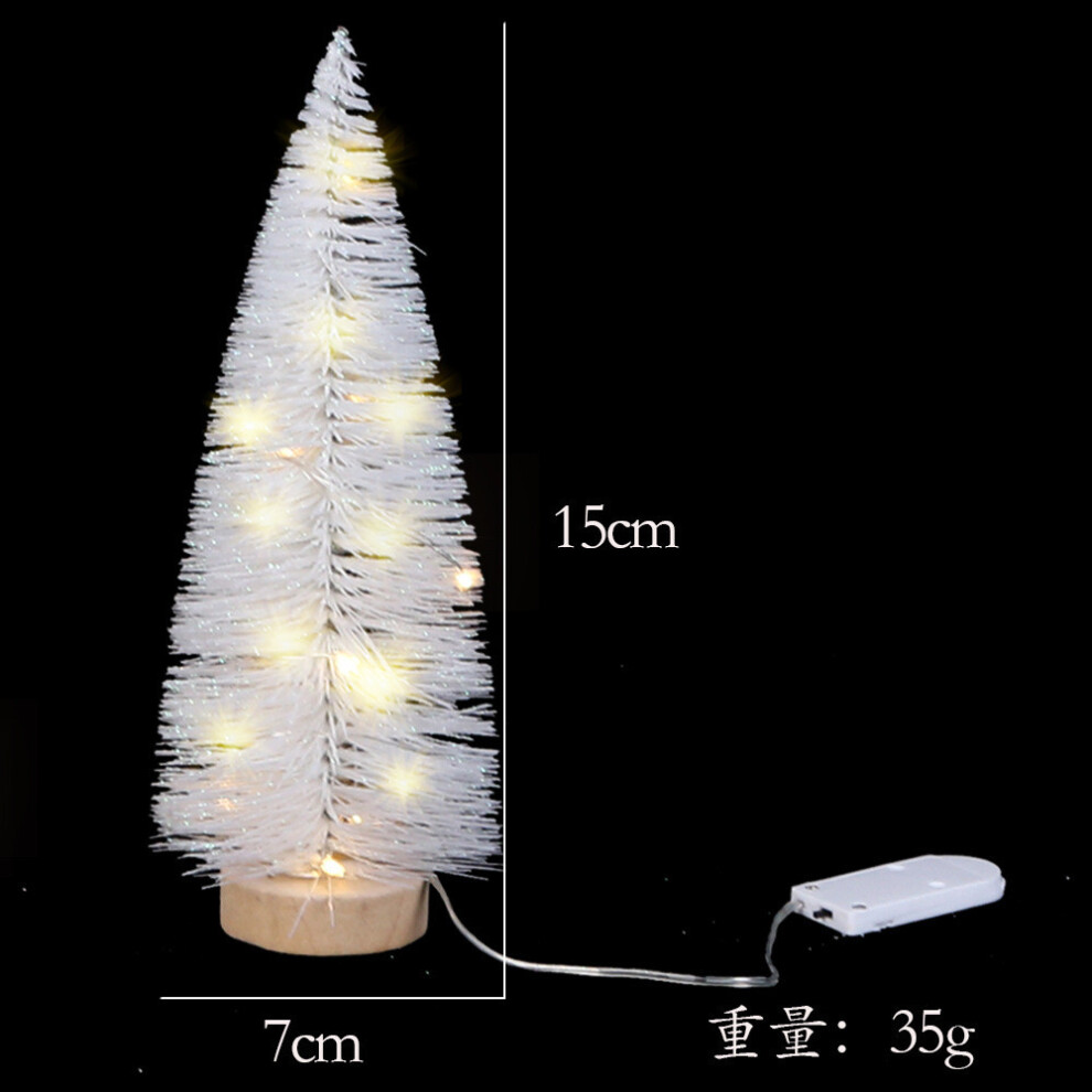 (StyleA)Superbe mini sapin de Noël rose et blanc garni avec éclairage confortable LED