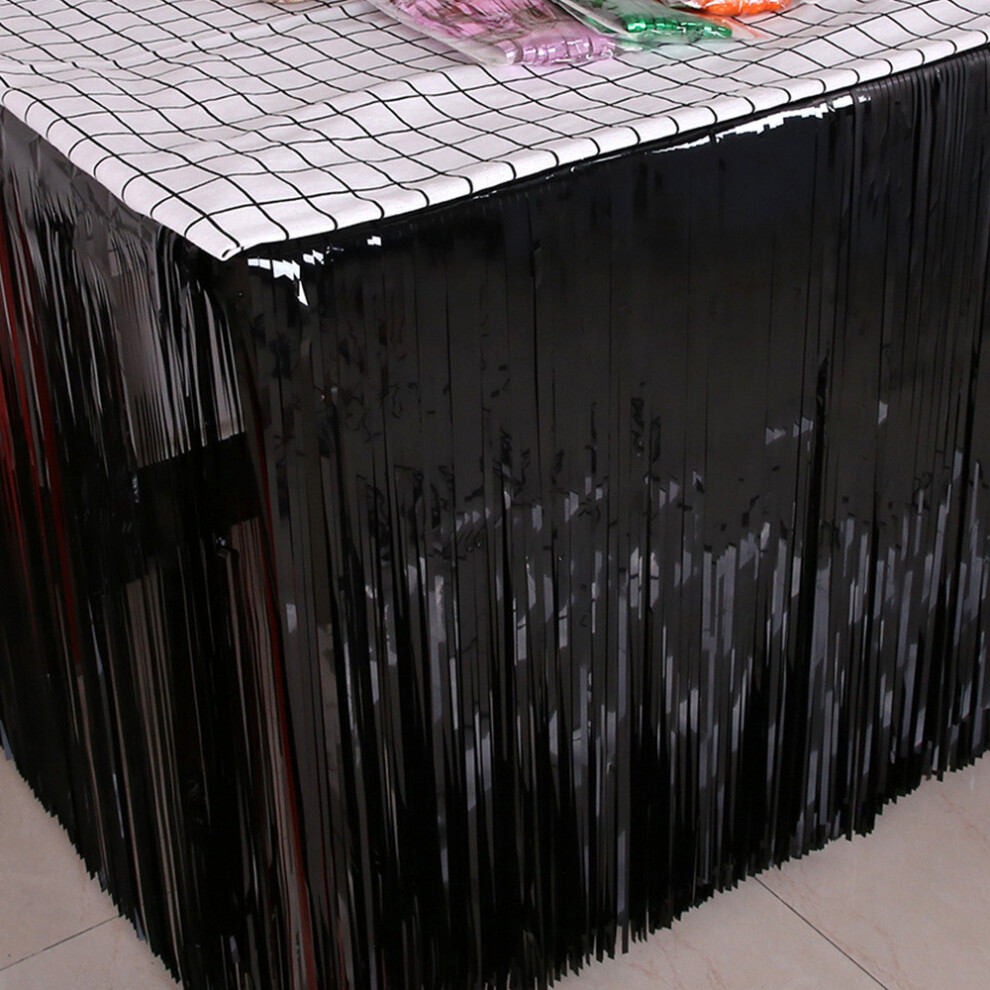 (StyleD)Belle jupe de table en soie de pluie bleue 275 m idéale pour table à dessert élégante
