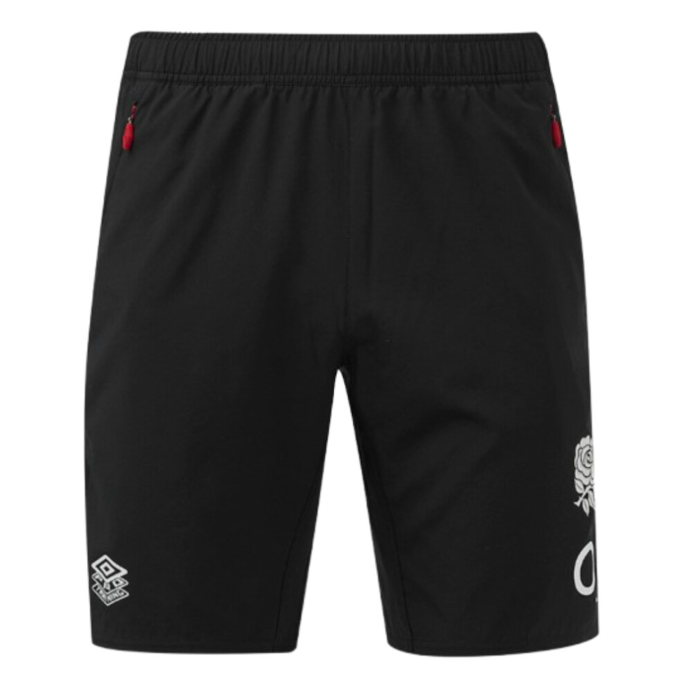 (S) 2024-2025 England Rugby Gym Shorts O2 (Black)