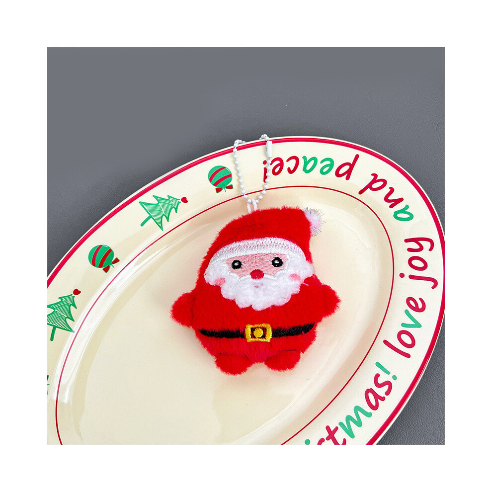 (Santa Claus)Porte-clés peluche Noël Père Noël sapin de Noël cerf peluche poupée sac cadeau décoration