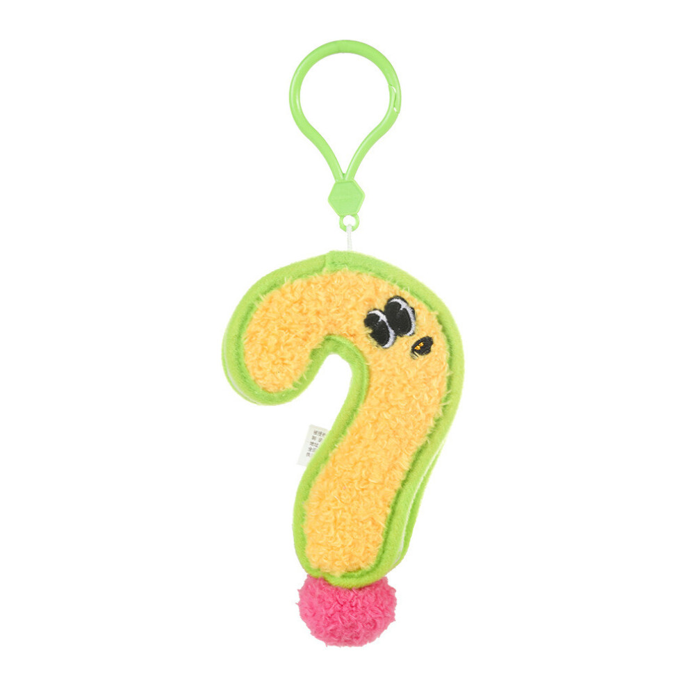 (Mango Yellow )Potdemiel Peluche Point d'interrogation Pendentif Tufting Jouet Dessin Animé Poupée Sac Porte-clés