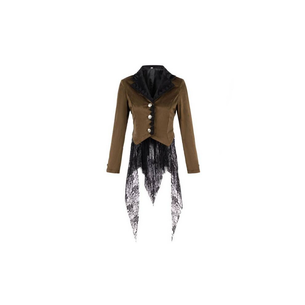 (Style D,XXL)Manteau long moyen mode slimfit trench col cravate foncé court cosplay smoking