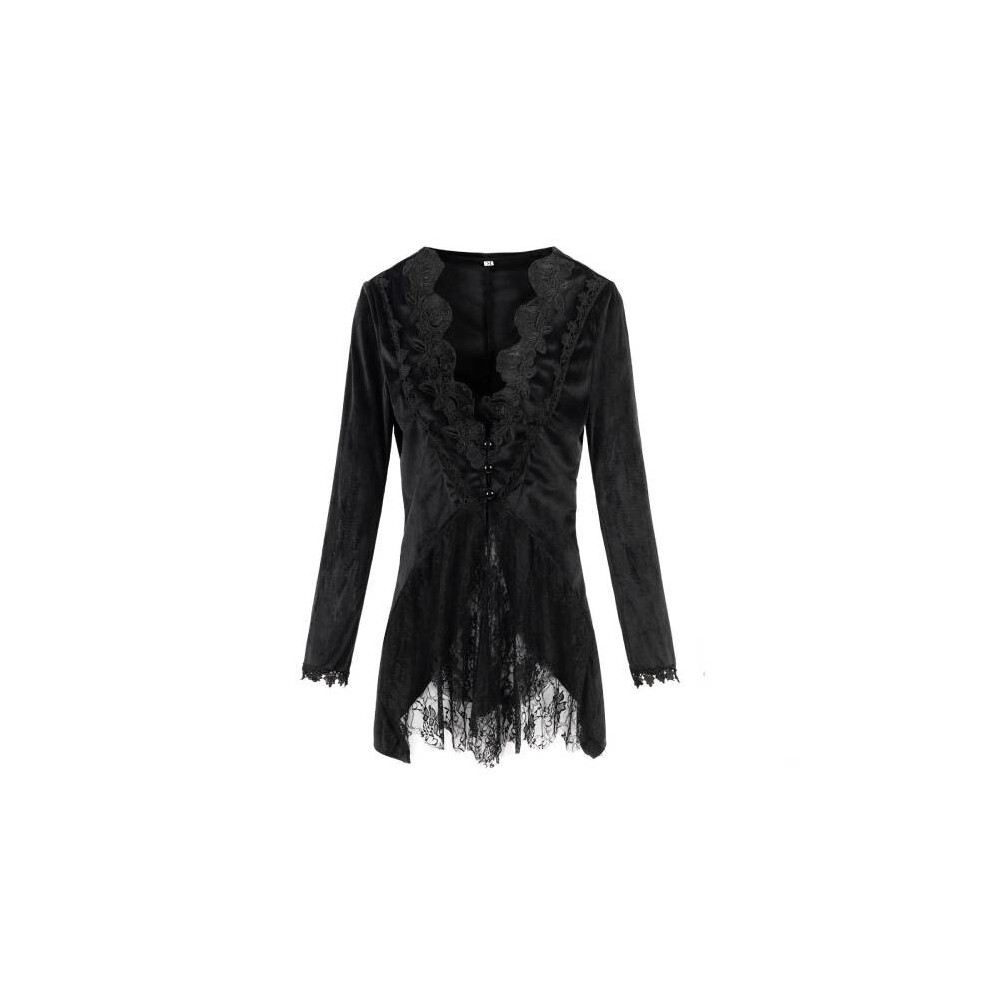 (Style C,L)Manteau long moyen mode slimfit trench col cravate foncé court cosplay smoking