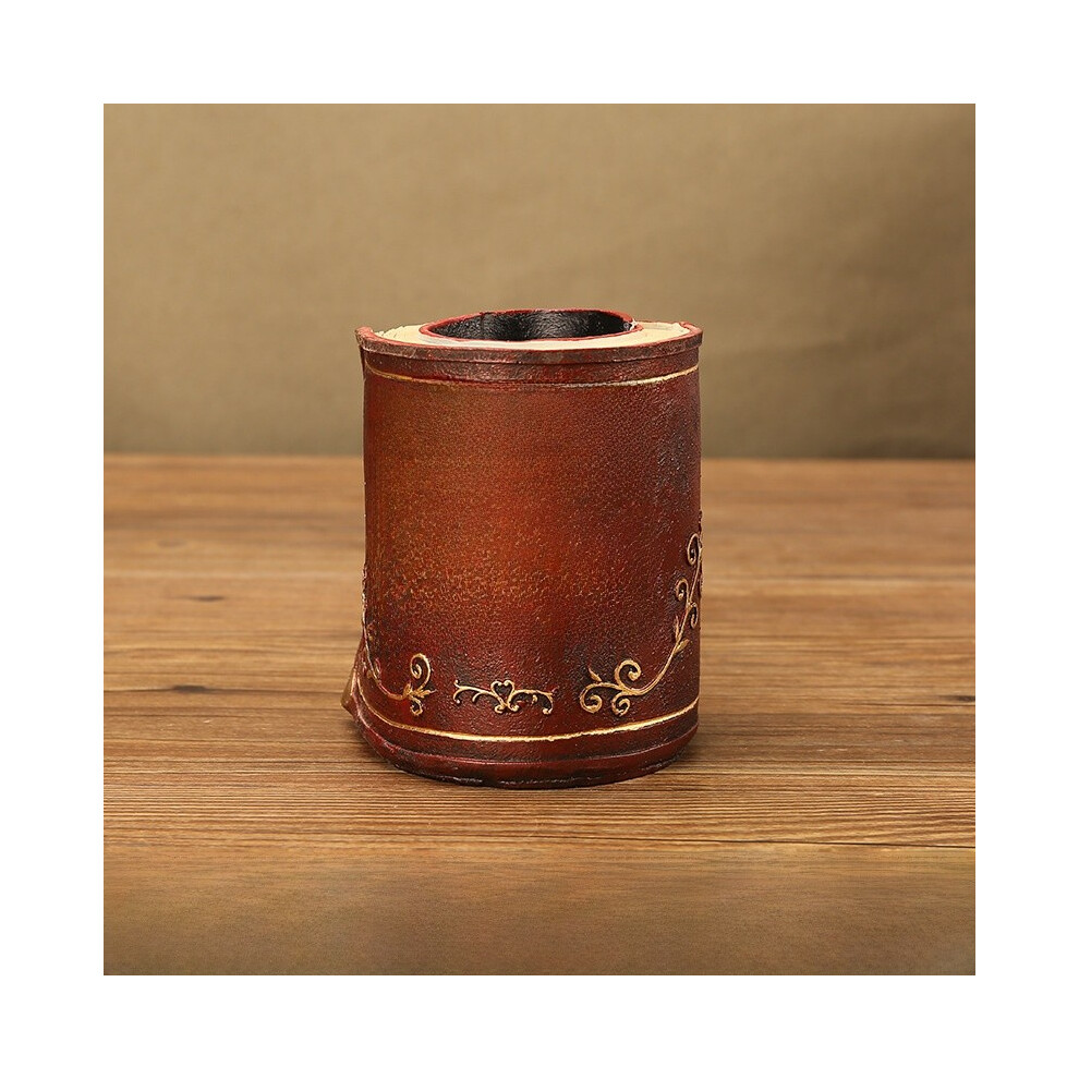 (Burgundy) Resin Desk Multifunctional Organizer Vintage Book Design For Office Study Room-image-OPC-PGYKJJJ-NEW