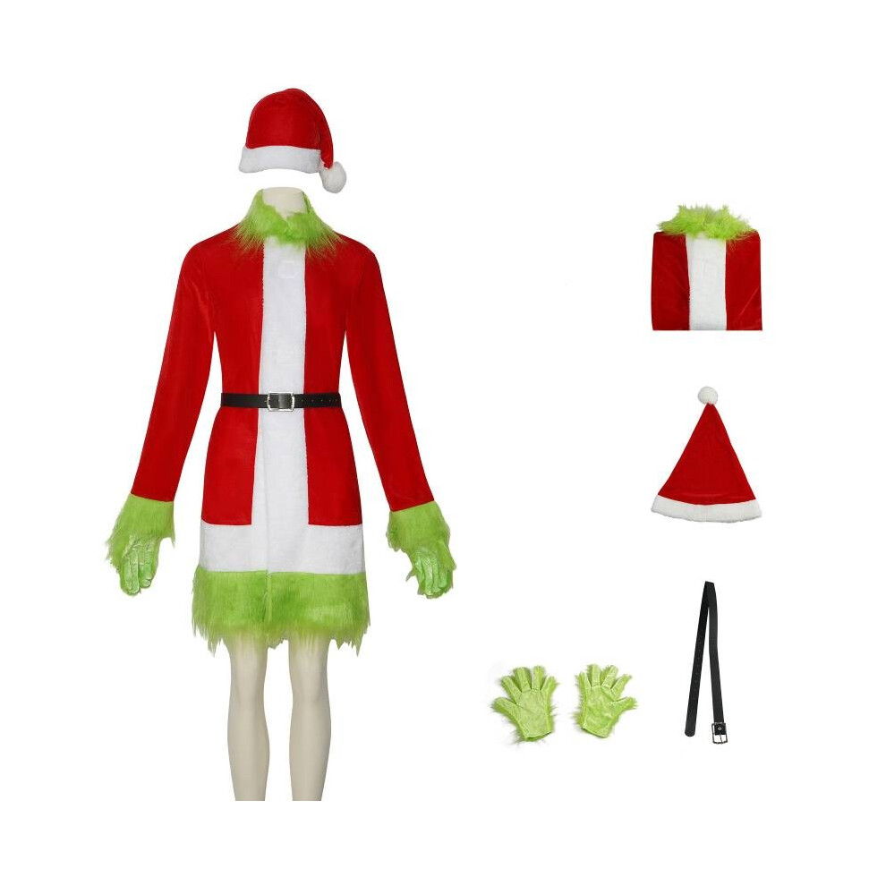 (M)Le Grinch Cosplay Costume Jeu de Rôle Halloween Fête Mode Robe Verte Filles