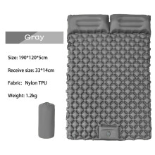 (grau) NEUE Doppel-Luftmatratze mit integrierter Kissenpumpe, Outdoor-Isomatte, Camping-Luftmatte für
