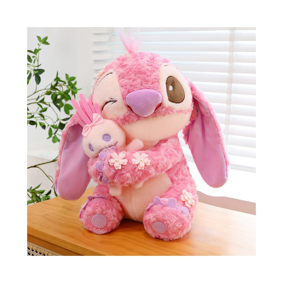 (, 35Cm) Stitch Lilo Anime Plush Toy Cute Cartoon Velvet Stuffed Gift Adorable Doll Pink