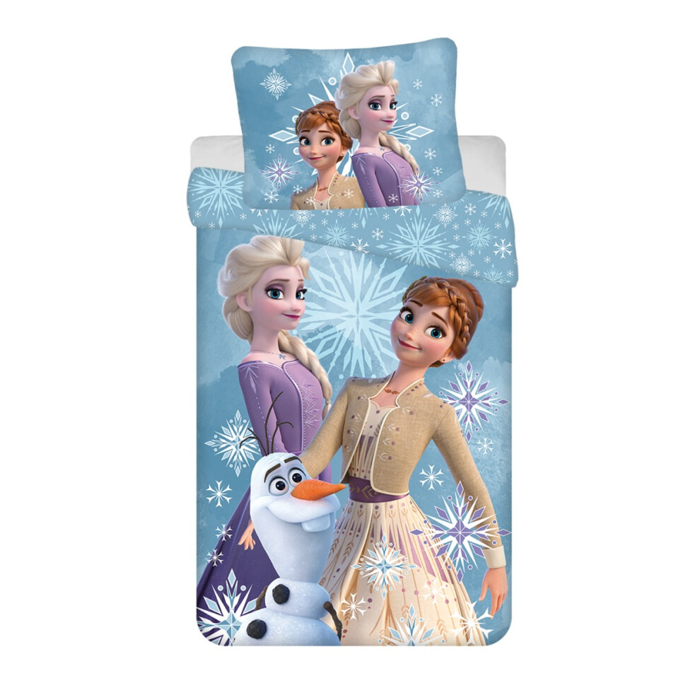 Disney Frozen White Snowflake Single Duvet Cover Set - European Size