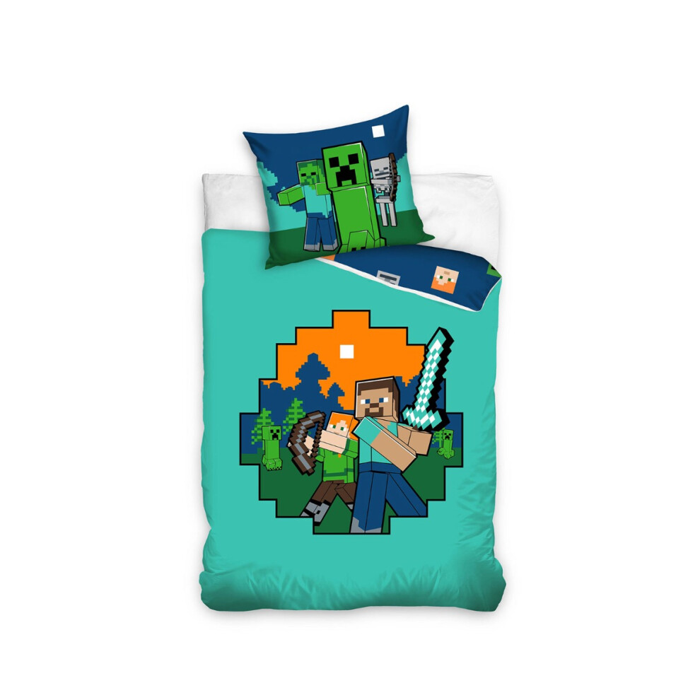 Minecraft Ready to Survive Single Duvet Cover and Pillowcase Set - European Size