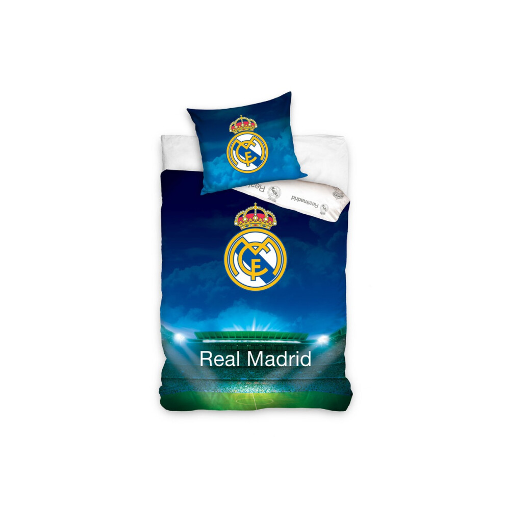 Real Madrid CF Stadium Single Duvet Cover and Pillowcase Set - European Size