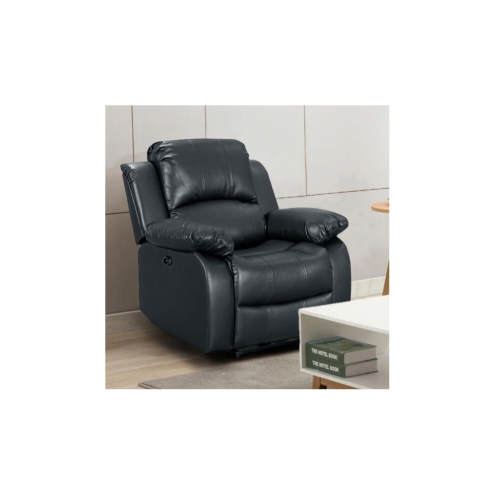 Faux Leather Black Valencia Electric Recliner Chair