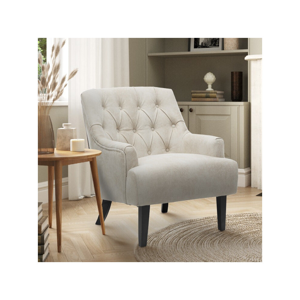 Faux Leather Suede Cream Lydia Accent Chair-image-OPC-PGYKQ5S-NEW