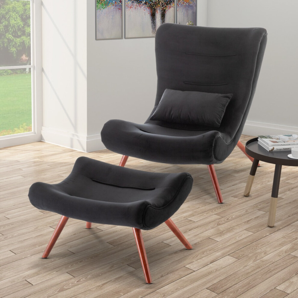 Velvet Black Katia Accent Chair with Footstool-image-OPC-PGYKQBN-NEW