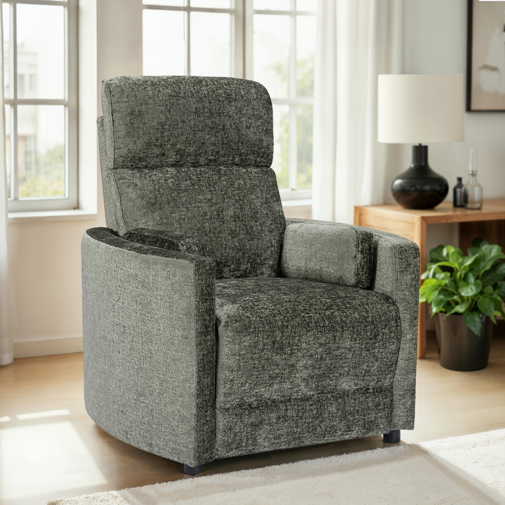 Textured Chenille Green Margot Manual Recliner Chair-image-OPC-PGYKQCF-NEW