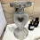Silver Heart Shape Mirrored Side Table Crushed Diamond Crystal 6