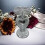 Silver Heart Shape Mirrored Side Table Crushed Diamond Crystal 7