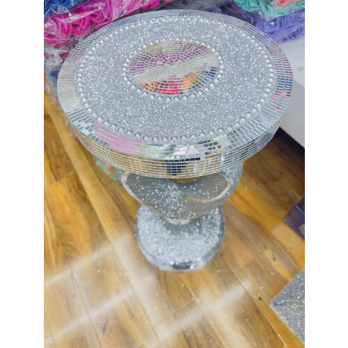 Silver Mirrored Side Table 2