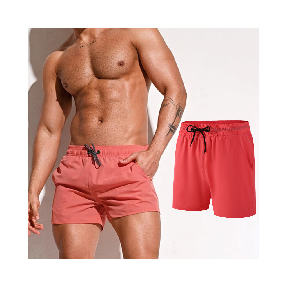 (Rouge pastèque-EuUs L) Short de bain pour homme, maillot de bain d'été, séchage rapide, short de bain,