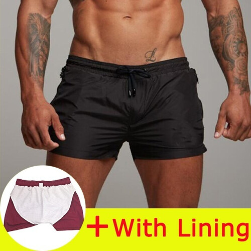 Costume piscina uomo Costume da bagno da uomo con fodera a compressione Costume da bagno elasticizzato da uomo 2 in 1 Pantaloncini da bagno da palestra for corsa ad asciugatura rapida for