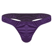 (Violet-L) Maillots de bain sexy pour hommes, string, lingerie douce et brillante, Ă volants, taille