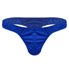 (Bleu-M) Maillots de bain sexy pour hommes, string, lingerie douce et brillante, Ă volants, taille basse,