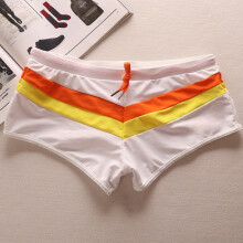 (couleur M-Rouge et Blanc) Superbe maillot de bain arc-en-ciel moulant taille basse pour hommes, slip