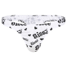 (Lettres noires-L) Maillots de bain sexy pour hommes, string, lingerie douce et brillante, Ă volants,