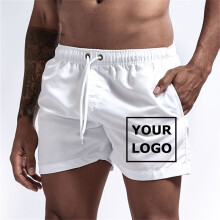 (Blanc-S) Maillot de bain imprimé personnalisé pour homme, short de plage décontracté d'été avec poches,