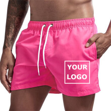 Maillot de bain imprimé personnalisé pour homme (rose-S) - Short de plage décontracté d'été avec poches