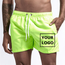 (Vert fluo-L) Maillot de bain imprimé personnalisé pour homme, short de plage décontracté d'été avec