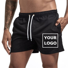 Maillot de bain imprimé personnalisé pour homme (noir - 3XL), short de plage décontracté d'été avec